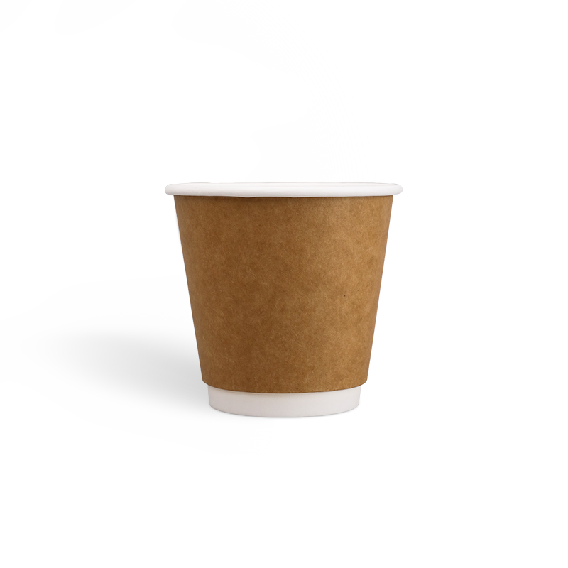 أكواب قهوة E8oz PE طلاء مزدوجة الجدار كرافت